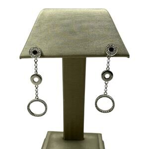 14K White Gold .50cttw Diamond 3 Circle Drop Earrings (19028)